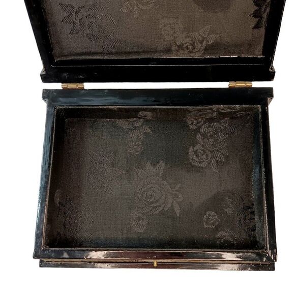 Decoupaged Laquer Box Alphonse Mucha La Peinture Laquered Trinket Jewelry Box - Picture 7 of 15